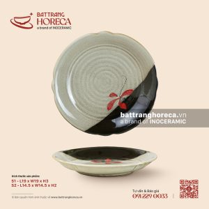 Đĩa hoa – Hạ Liên – Men hoả biến - Bát Tràng Horeca Đĩa hoa – Hạ Liên – Men hoả biến