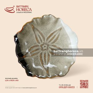 Đĩa hoa nổi 20 x 20cm - Địa Nhã