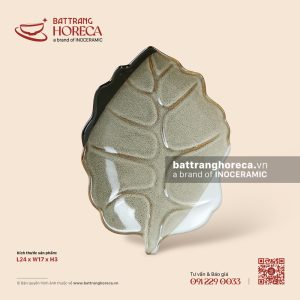 Đĩa lá bỏng 24 x 17cm - Địa Nhã