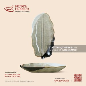 Đĩa lá chuối - Địa Nhã - Men hoả biến