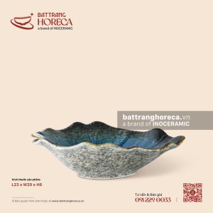 Đĩa lá khoai sâu 23 x 20cm - Lam Hải