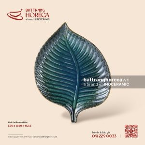 Đĩa lá trầu 26 x 20cm - Lam Hải