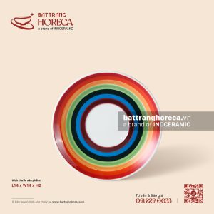 Đĩa lót 14cm - Cầu Vồng - Men màu