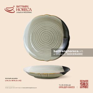 Đĩa lót chén hoa 14.5cm - Địa Nhã - Men hoả biến