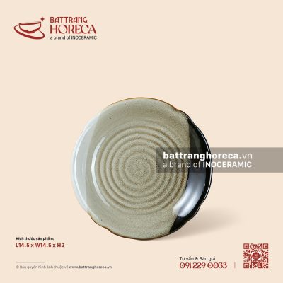 Đĩa lót chén hoa 14.5cm – Địa Nhã – Men hoả biến