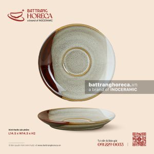 Đĩa lót chén tròn 14.5cm - Địa Nhã - Men hoả biến