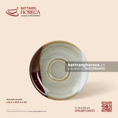 Đĩa lót chén tròn 14.5cm – Địa Nhã – Men hoả biến