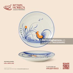 Đĩa lót chén tròn 15cm – Ô Kê – Men ngà