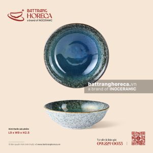 Đĩa muối 9cm – Lam Hải – Men hoả biến