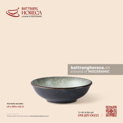 Đĩa muối 9cm – Băng Dạ – Men hoả biến