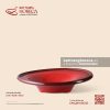 Đĩa nón sâu 3 chân 26cm - Hồng Ngọc (Ruby) - Men hoả biến