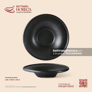 Đĩa nón sâu 3 chân thấp 26cm - Thiết Huyền - Men hoả biến