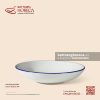 Đĩa pháp 18cm – Lam Ngư – Men ngà - Bát Tràng Horeca Đĩa pháp 18cm – Lam Ngư – Men ngà