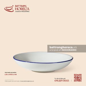 Đĩa pháp 18cm – Lam Ngư – Men ngà