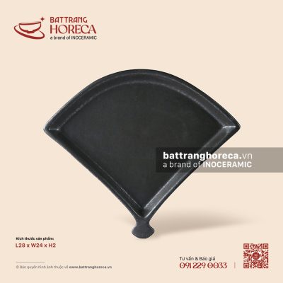 Đĩa quạt 28 x 24cm – Thiết Huyền – Men hoả biến