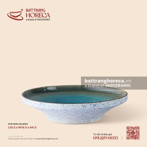 Đĩa salad cúp 2 chân 19,5cm - Lam Hải
