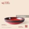Đĩa salad sâu 22.5cm - Hồng Ngọc (Ruby) - Men hoả biến - Bát Tràng Horeca Đĩa salad sâu 22.5cm - Hồng Ngọc (Ruby) - Men hoả biến
