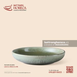 Đĩa salad sâu 22,5cm - Mộc Lâm - Men hoả biến
