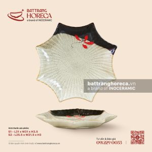 Đĩa sao – Hạ Liên – Men hoả biến - Bát Tràng Horeca Đĩa sao – Hạ Liên – Men hoả biến