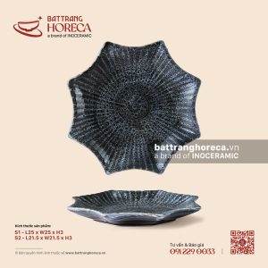 Đĩa sao 21,5cm - Huyền Dạ - Men hoả biến