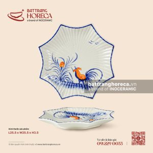 Đĩa sao 25.5cm – Ô Kê – Men ngà