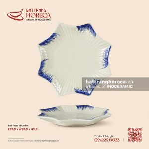 Đĩa sao 25.5cm – Hương Đồng – Men ngà