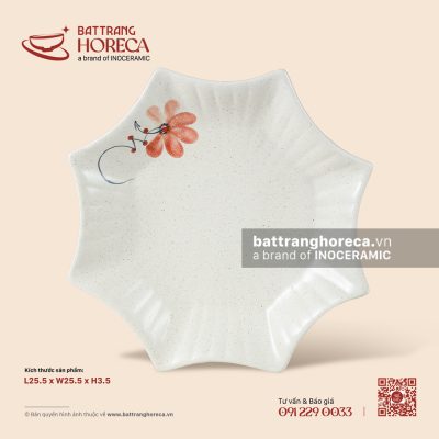 Đĩa sao 25.5cm – Hoa Ban – Men tấm