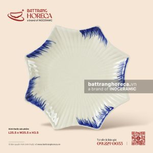 Đĩa sao 25.5cm - Hương Đồng - Men ngà