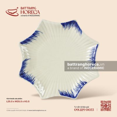 Đĩa sao 25.5cm – Hương Đồng – Men ngà