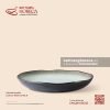 Đĩa sâu lòng vành lượn 24,5cm - Băng Dạ - Men hoả biến