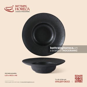 Bát nón vành rộng 23cm - Thiết Huyền - Men hoả biến