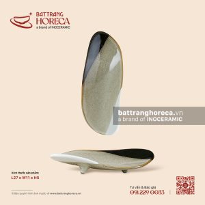 Đĩa sushi 27 x 11cm - Địa Nhã - Men hoả biến