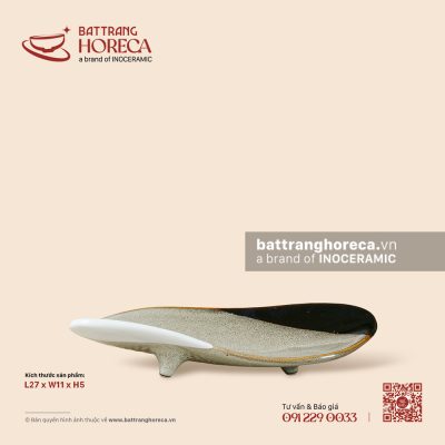 Đĩa sushi 27 x 11cm – Địa Nhã – Men hoả biến