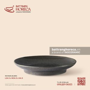 Đĩa tròn chân cao 24,5cm - Huyền Kim - Men hoả biến