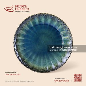 Đĩa tròn múi (đĩa cánh hoa) 26,5cm - Lam Hải