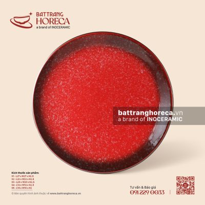 Đĩa tròn – Hồng Ngọc (Ruby) – Men hoả biến