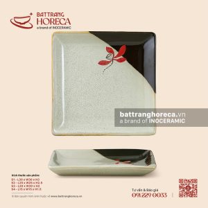 Đĩa vuông – Hạ Liên – Men hoả biến