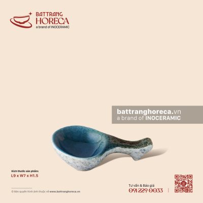 Gác đũa đùi gà 9 x 7cm – Lam Hải – Men hoả biến