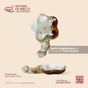 Gác đũa hoa 10.5 x 6.5cm - Địa Nhã - Men hoả biến