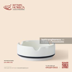 Gạt tàn tròn 9cm - Tịnh Tuyến - Men ngà