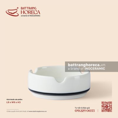 Gạt tàn tròn 9cm – Tịnh Tuyến – Men ngà