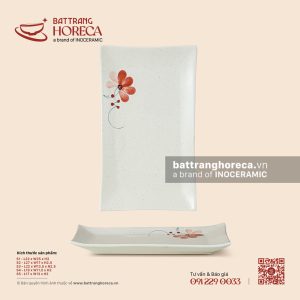 Khay chữ nhật ảo – Hoa Ban – Men tấm