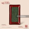 Khay chữ nhật dài 32 x 9,5cm - Dưa Hấu - Men hỏa biến