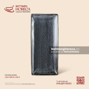 Khay chữ nhật dài 32 x 9,5cm - Huyền Dạ - Men hoả biến