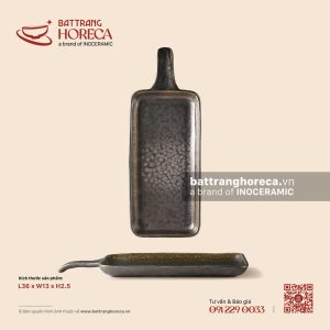 Khay chuôi 36 x 13cm - Huyền Kim - Men hoả biến