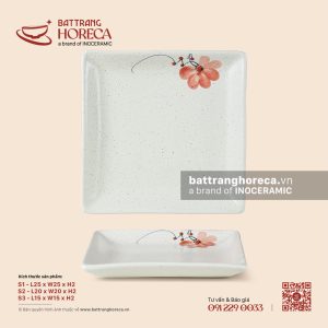 Khay vuông – Hoa Ban – Men tấm