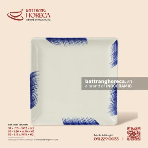 Khay vuông - Hương Đồng - Men ngà