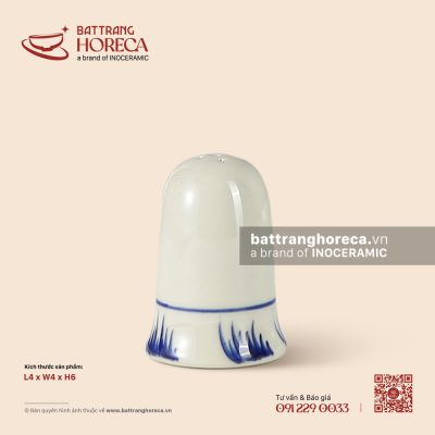 Lọ muối tiêu 3 lỗ 4cm – Hương Đồng – Men ngà