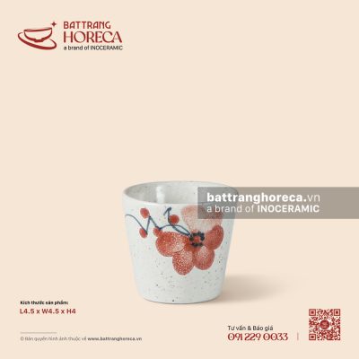 Ly (chén) rượu 4.5cm – Hoa Ban – Men tấm
