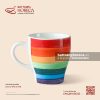 Ly sứ bầu quai tim 8,5 x 10cm - Cầu Vồng - Men màu